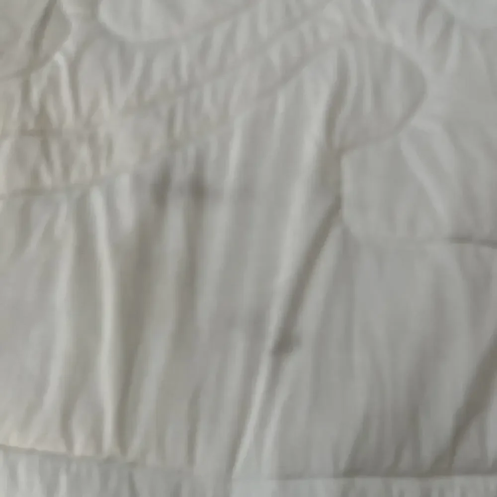 Vtg Sears Full Comforter White Eyelet Quilt Floral Embroidery Scallop Lace